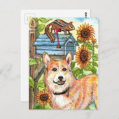 子犬とチップムンクbyメールボックス ポストカード (正面/裏面)