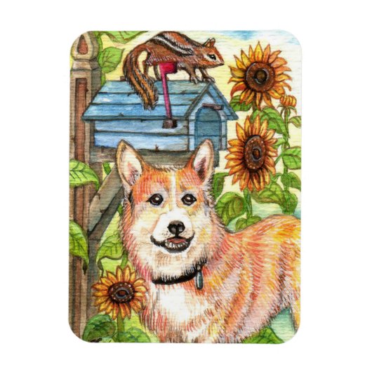 子犬とチップムンクbyメールボックス マグネット (縦)
