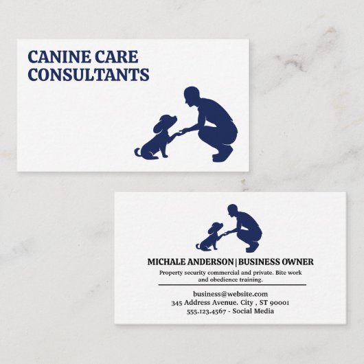 子犬とトレーナー 名刺 (正面/裏面)