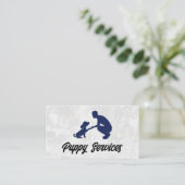 子犬とトレーナー 名刺 (スタンド正面)