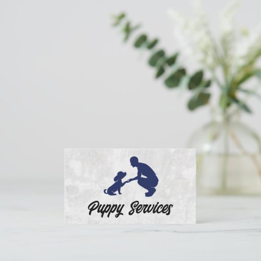 子犬とトレーナー 名刺 (スタンド正面)