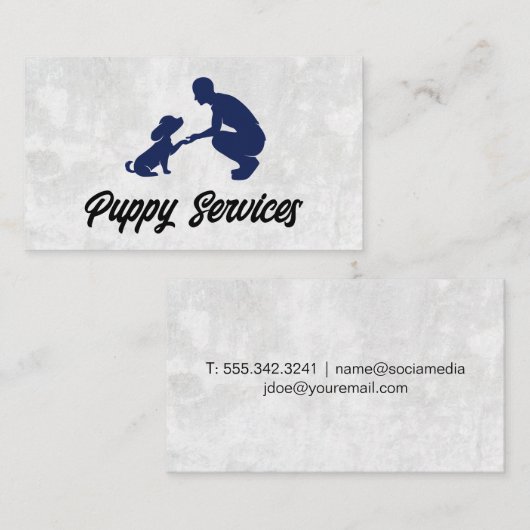 子犬とトレーナー 名刺 (正面/裏面)