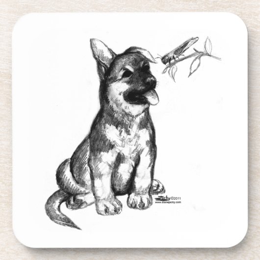 子犬とバッタ コースター (正面)