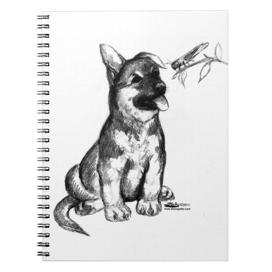 子犬とバッタ ノートブック (正面)