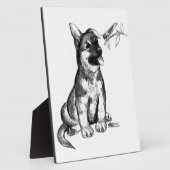 子犬とバッタ フォトプラーク (側面)