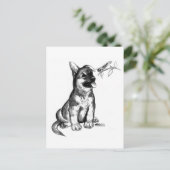 子犬とバッタ ポストカード (スタンド正面)