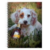 子犬とビールボトル ノートブック (正面)