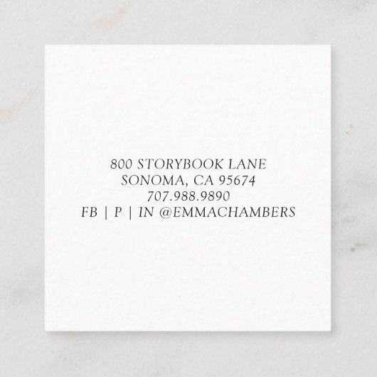 子犬と予約の子供の作家名刺 スクエア名刺 (裏面)