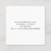 子犬と予約の子供の作家名刺 スクエア名刺 (裏面)