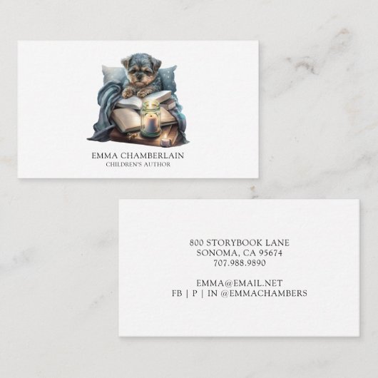 子犬と予約の子供の作家名刺 名刺 (正面/裏面)
