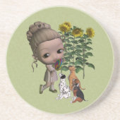 子犬と可愛いドリンクコースター コースター (正面)