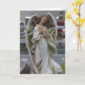 子犬と天使 カード (黄色い花)