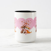 子犬と子猫の愛 ツートーンマグカップ (中央)