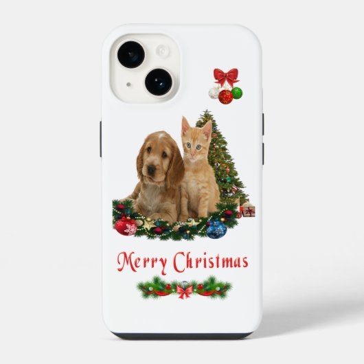 子犬と子猫のiPhone 14ケース iPhoneケース (裏面)