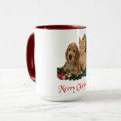 子犬と子猫クリスマスマグ マグカップ (正面左)