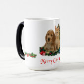 子犬と子猫クリスマスマグ モーフィングマグカップ (正面左)