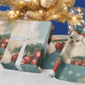 子犬と子猫クリスマスラッピング紙 ラッピングペーパー