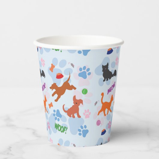子犬と子猫紙カップ 紙コップ (正面)