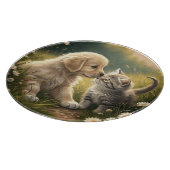 子犬と子猫 カッティングボード (角)