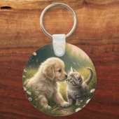 子犬と子猫 キーホルダー (正面)