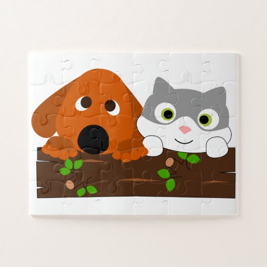 子犬と子猫 ジグソーパズル (横)