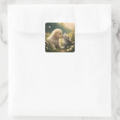 子犬と子猫 スクエアシール (バッグ)