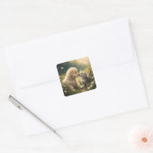 子犬と子猫 スクエアシール (封筒)