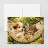 子犬と子猫、 ポストカード (正面/裏面)