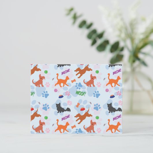 子犬と子猫 ポストカード (スタンド正面)