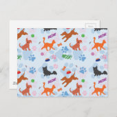 子犬と子猫 ポストカード (正面/裏面)