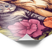 子犬と子猫、蝶と花のゲーム フォトプリント            (角)