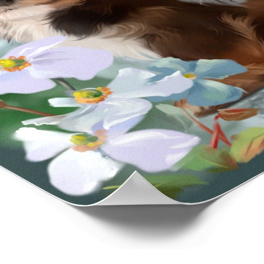 子犬と灰色の子猫 ポスター (角)