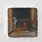 子犬と猫の乳幼児。 ノートカード (正面)