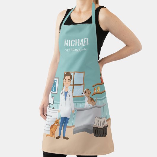 子犬と猫の獣医ブルーベットクリニック エプロン (インサイチュ)