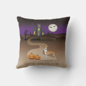 子犬と白いイギーとハロウィーンハ幽霊のよく出るウス クッション (裏面)