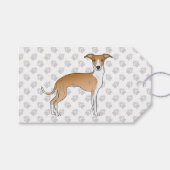 子犬と白いイタリアン肉付きグレイハウンド ギフトタグ (正面(横))