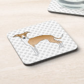 子犬と白いイタリアン肉付きグレイハウンド コースター (左側)