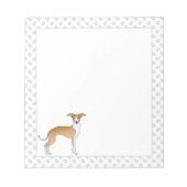 子犬と白いイタリアン肉付きグレイハウンド ノートパッド (正面)