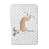 子犬と白いイタリアン肉付きグレイハウンド バスマット (正面縦)