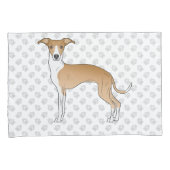 子犬と白いイタリアン肉付きグレイハウンド 枕カバー (正面右)