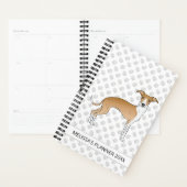 子犬と白のイタリアングレイハウンドとカスタム文字 プランナー手帳 (ディスプレー)