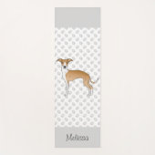 子犬と白のイタリアングレイハウンドと名前をカスタムする ヨガマット (正面)