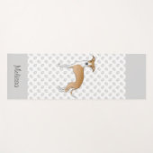 子犬と白のイタリアングレイハウンドと名前をカスタムする ヨガマット (正面(横))