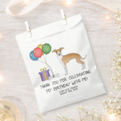 子犬と白グレイハウンドイタリアンかわいい犬の誕生日 フェイバーバッグ (クリップ留めされた状態)