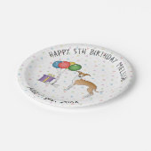 子犬と白グレイハウンドイタリアンかわいい犬の誕生日 ペーパープレート (アングル)