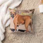 子犬と白ボクサー クッション (ブランケット)