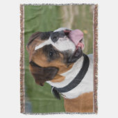 子犬と白ボクサー スローブランケット (正面縦)