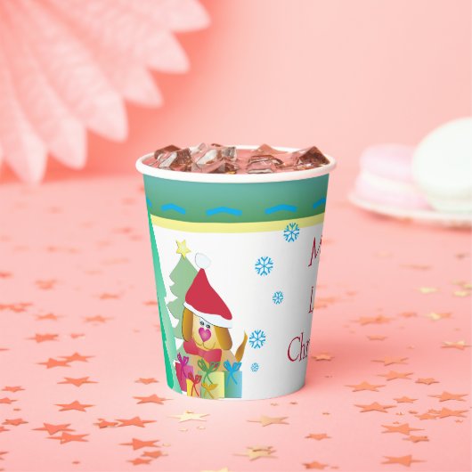 子犬と雪の結晶 紙コップ (インサイチュ)