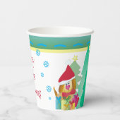 子犬と雪の結晶 紙コップ (裏面)