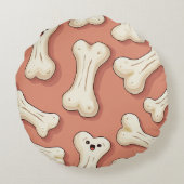 子犬と骨ラウンドピロー(ベビーチワワ) ラウンドクッション (裏面)